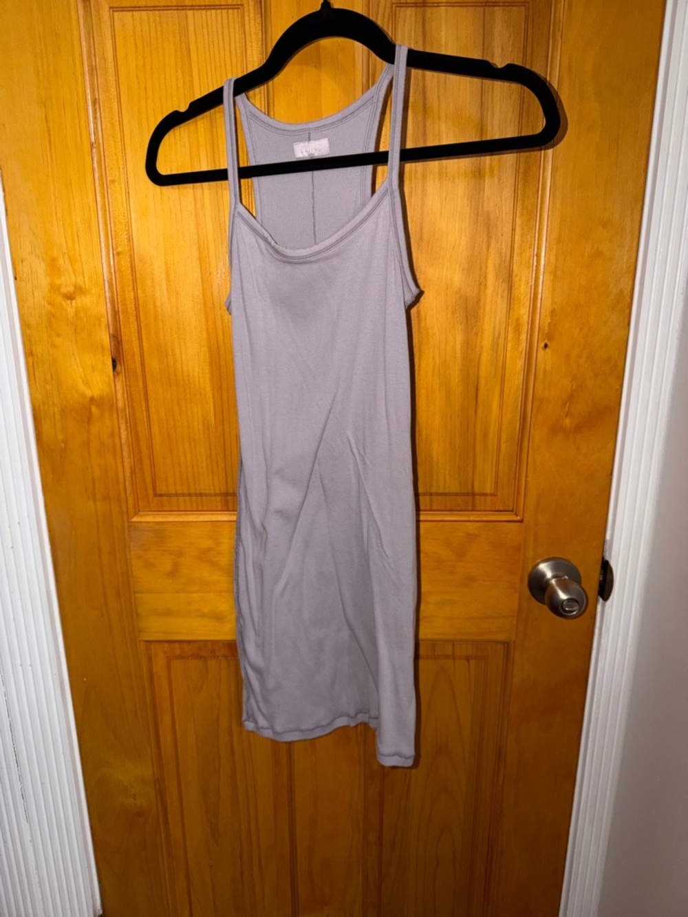 SKIMS Ribbed Mini Dress in Light Lavender Gray